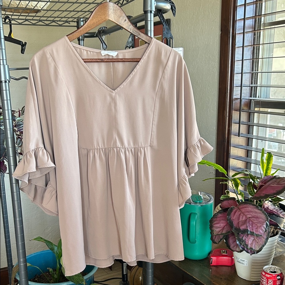 Elegant Beige Women's Top